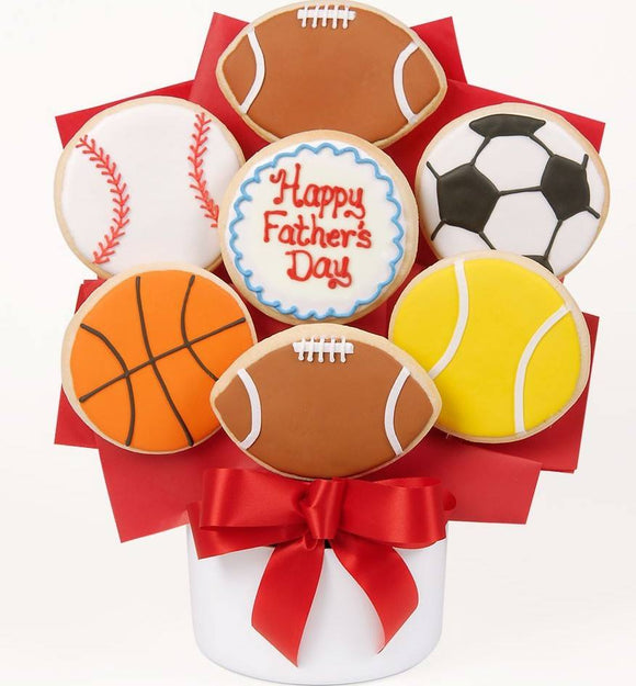 Happy Fathers Day Sports Cookies - Fine Gifts La Bella Basket Company