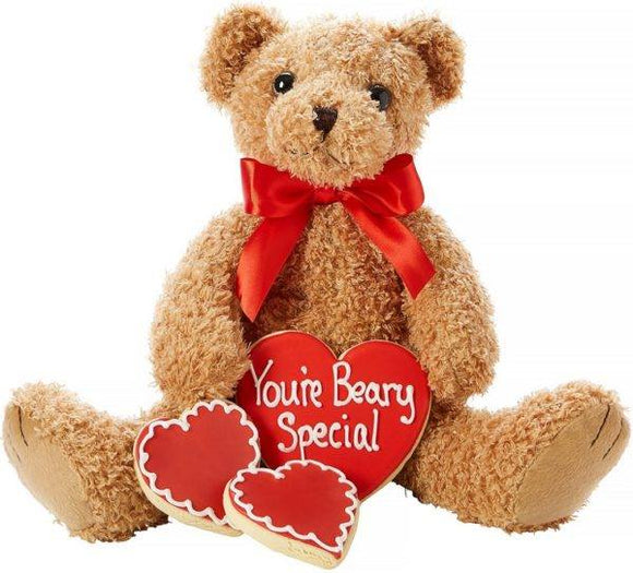 Valentines Cookie Teddy Bear - Fine Gifts La Bella Basket Company