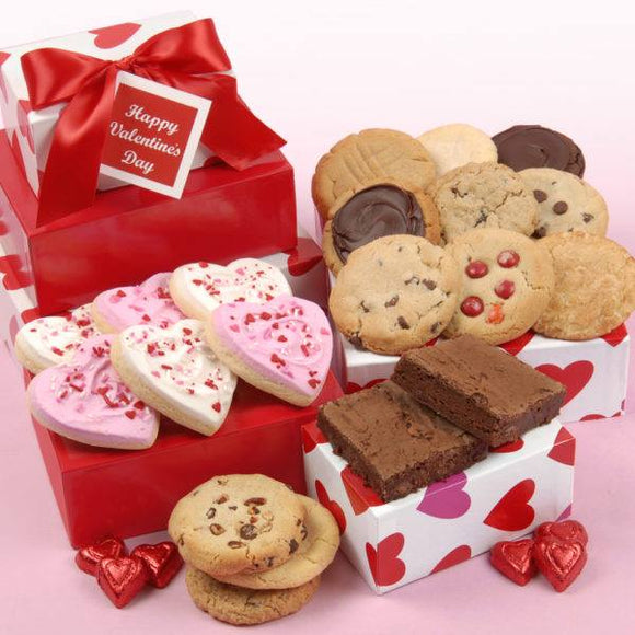 Trio Box Valentines Cookies - Fine Gifts La Bella Basket Company