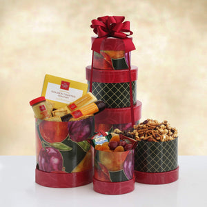 Meat, Cheese and Sweets for Mom Tower - Fine Gifts La Bella Basket Company