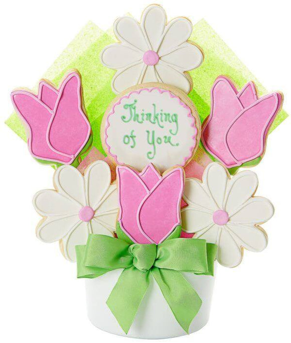 Thinking Of You Tulip Cookie Bouquet - Fine Gifts La Bella Basket Company