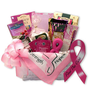 Breast Cancer Awareness Find Cure Gift Basket - Fine Gifts La Bella Basket Company
