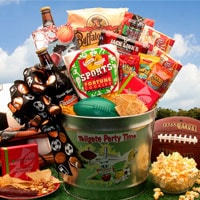Tailgate Party Time Football Gift Pail - Fine Gifts La Bella Basket Company