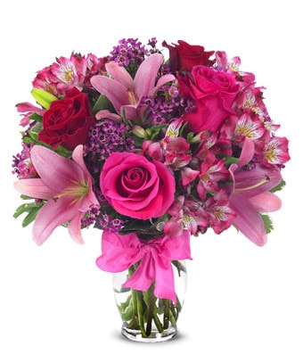 Celebrating Lilie Rose Flower Bouquet - Fine Gifts La Bella Basket Company