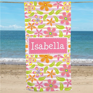 Floral Pattern Beach Towel