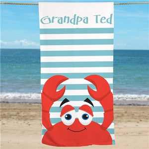 Funny Crabby Beach Towel