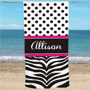Zebra Print Beach Towel