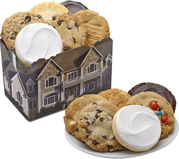 12 Cookies In A House Box - Fine Gifts La Bella Basket Company