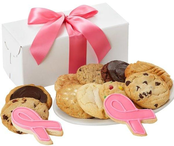 Pink Ribbon Cookie Box - Fine Gifts La Bella Basket Company