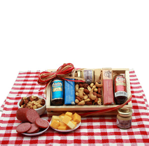 Signature Sampler Meat and Cheese Snack Set - Fine Gifts La Bella Basket Company