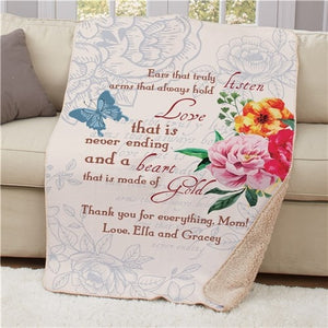 Mothers Sherpa Blanket Personalized