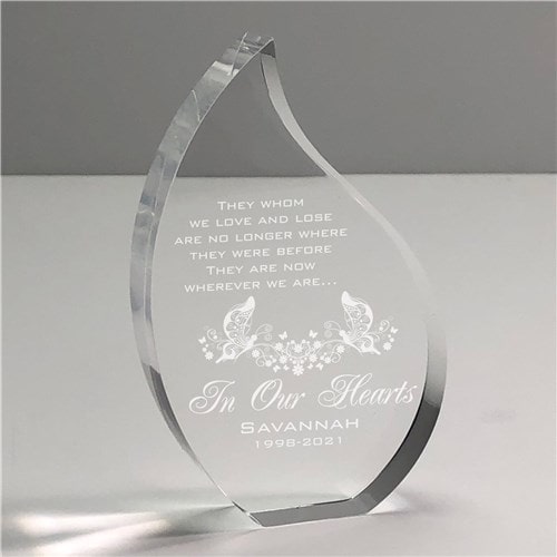 In Our Hearts Tear Keepsake Memorial Personalized Gifts