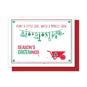 NEW Love Grow Season's Greenings - Plantable Greeting Cards 5 Pack