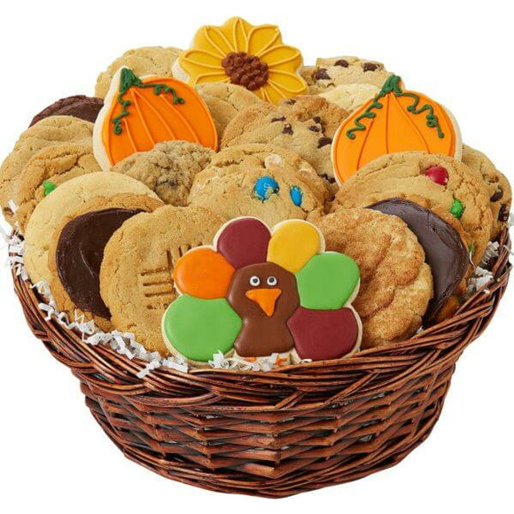 Thanksgiving 12 Cookie Basket - Fine Gifts La Bella Basket Company