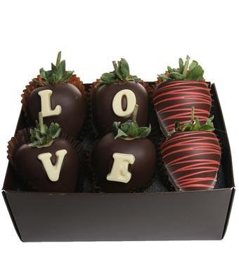 Love Chocolate Covered Berry Box - Fine Gifts La Bella Basket Company