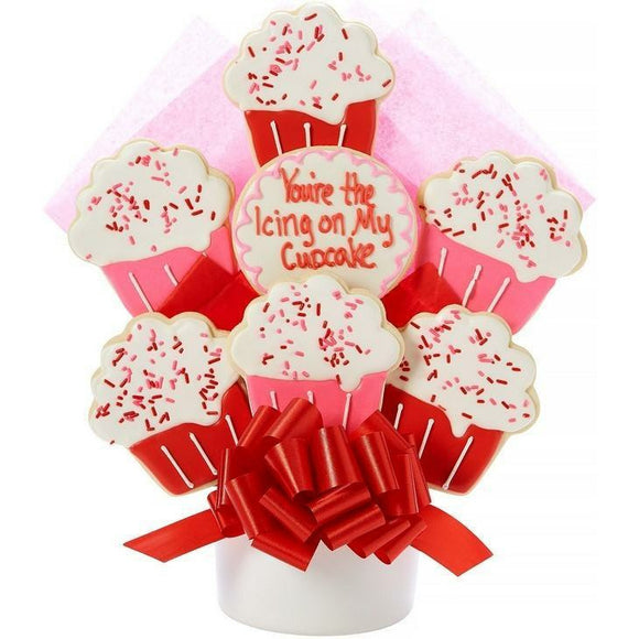 Cupcake Cookie Bouquet - Fine Gifts La Bella Basket Company