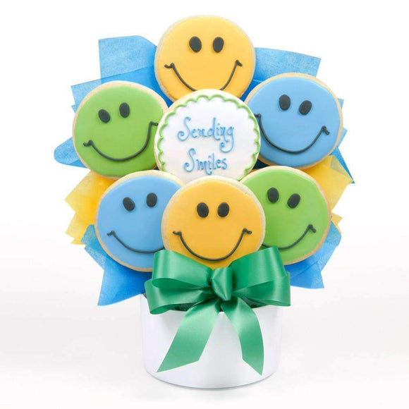 Sending Smiles Cookie Bouquet - Fine Gifts La Bella Basket Company