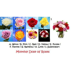 Monthly Dose of Roses - Fine Gifts La Bella Basket Company