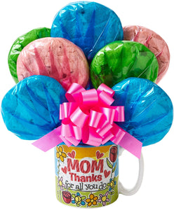 Thank Your Mom Mug Cookie Bouquet - Fine Gifts La Bella Basket Company