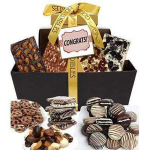 Congrats Chocolate Gift Tower - Fine Gifts La Bella Basket Company