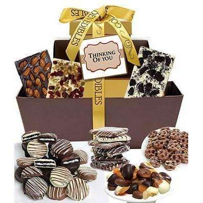 THINKING OF YOU Chocolate Gift Tower - Fine Gifts La Bella Basket Company