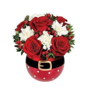 Santa's Surprise Flowers - Fine Gifts La Bella Basket Company