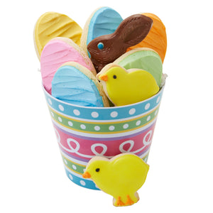 Easter Cookies and Bunny in Pail - Fine Gifts La Bella Basket Company