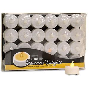 Flameless Tea Lights 24 PK - Fine Gifts La Bella Basket Company
