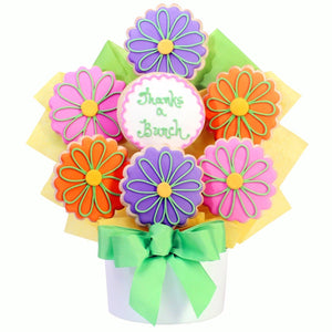 Thanks Flower 7 Cutout Cookie Bouquet - Fine Gifts La Bella Basket Company