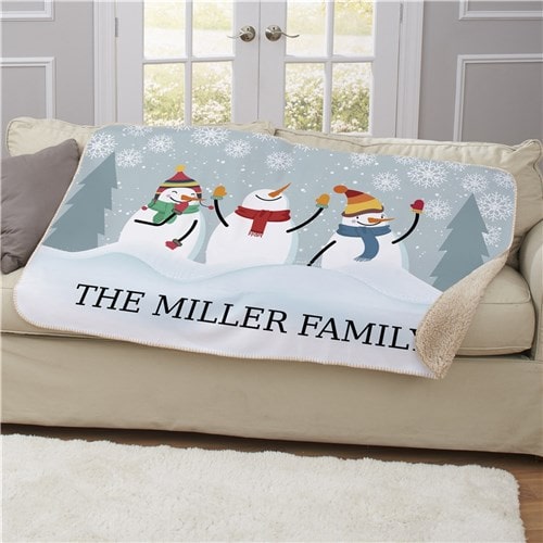 SOLD OUT - Snowman Sherpa Blanket